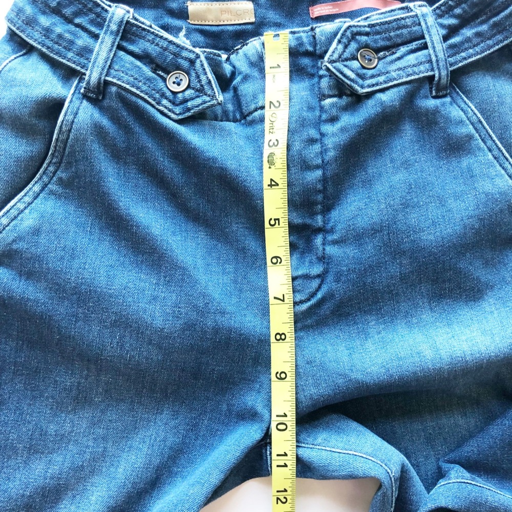 Pilcro Jeans Womens 28 Polished Mid Rise Bootcut Jeans Dark Wash Blue Hemp Blend - Picture 14 of 15
